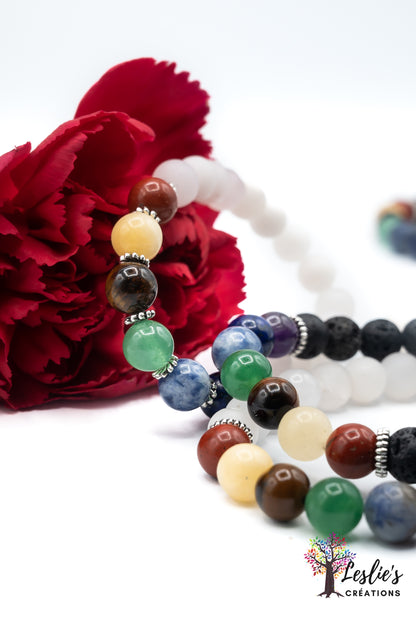 Pulsera Lava Rock Siete Chakras