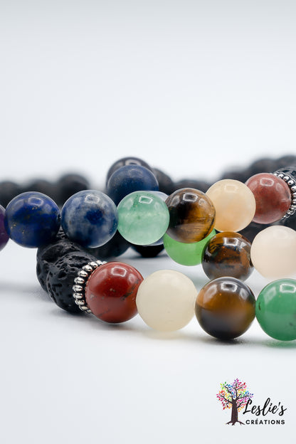 Pulsera Lava Rock Siete Chakras